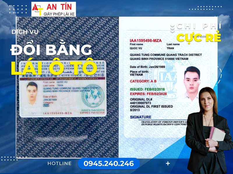 Đổi giấy phép lái xe tại Trung Tâm Bằng Lái Xe An Tín