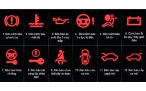 Đèn cảnh báo ô tô màu đỏ (1-12)