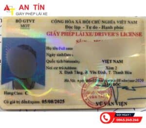 Mẫu giấy phép lái xe ô tô hạng C