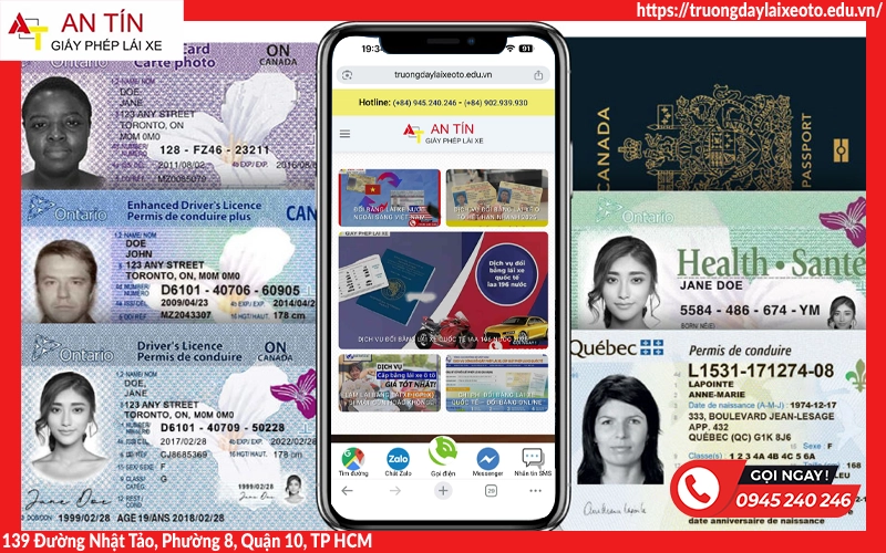 Dịch vụ đổi bằng lái xe Canada sang Việt Nam