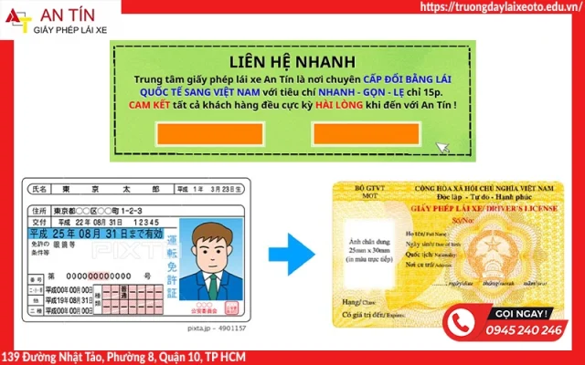 Đổi bằng lái xe Nhật Bản sang Việt Nam