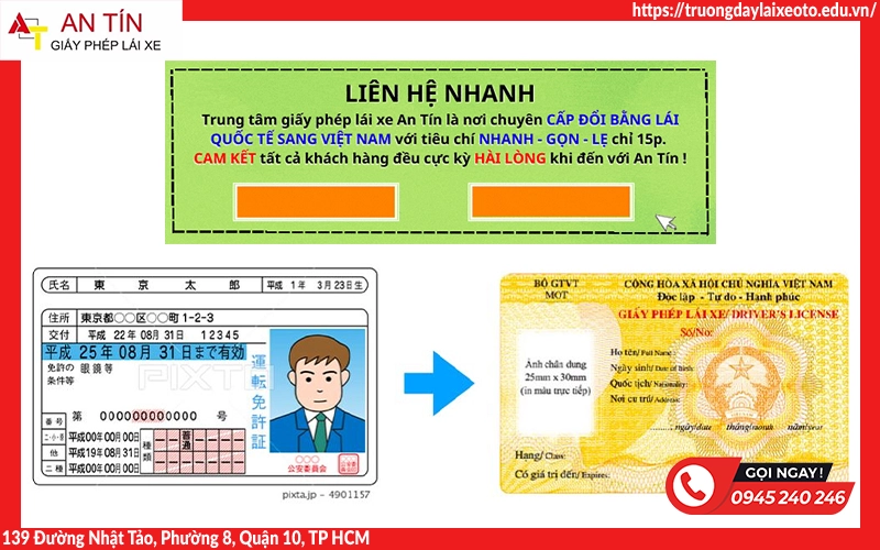 Đổi bằng lái xe Nhật Bản sang Việt Nam